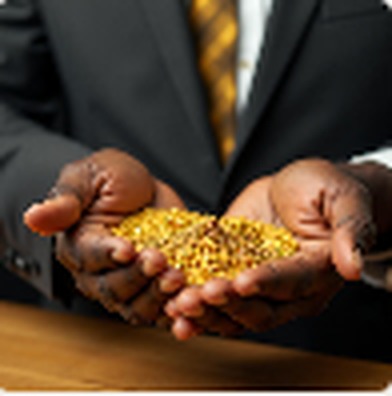 Gold nuggets held in hands